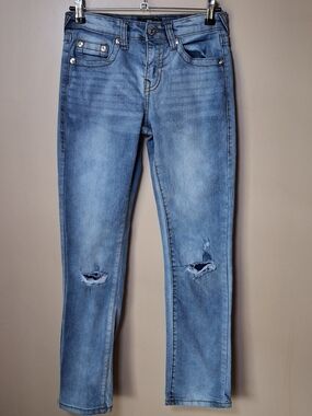 True Religion Boy's Geno Relaxed Slim Distressed Jeans; Sz 12; Adjustable Waist